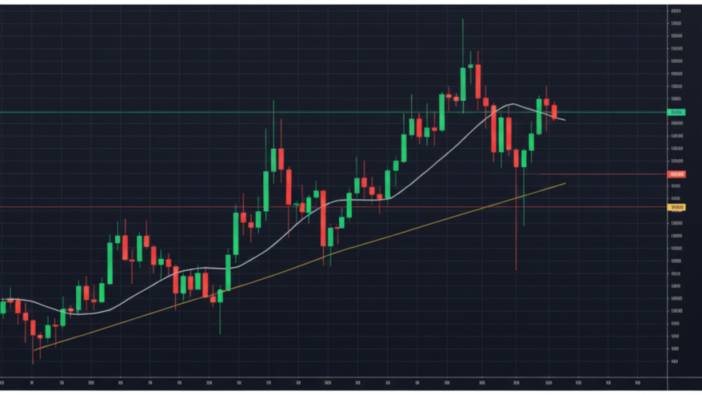 Moving averages EMA and SMA used in stock trading to identify trend direction and dynamic support resistance