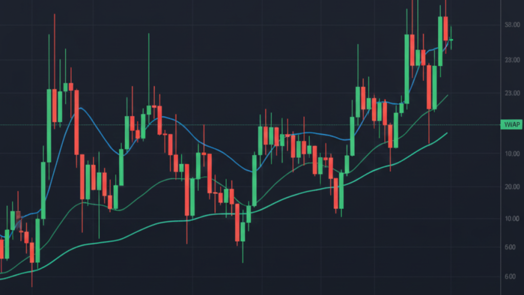 Volume and VWAP indicator used in intraday stock trading to identify institutional participation